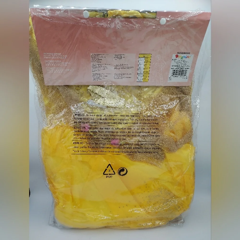 *SHIPS SAME/NEXT DAY* New Princess Belle Girls Costume Glitter Scene Sz Med 7-8